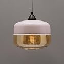 Homesake® Glass Pendant Light White Loft Bar Counter Dining Room Creative LED/Filament Ceiling Hanging Lamp, E27, Murray, White
