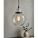 Homesake®Industrial Kitchen Glass Globe Pendant Light, Antique Filament Hanging Ceiling Fixture, Nickel
