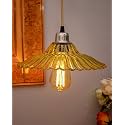 Homesake Vintage Yellow Glass Pendant Light-Retro Industrial Edison Bulb Hanging Lamp,Ceiling Fixture,Chandelier,Pendant Light Fixture,Industrial Lighting,Living Room,Bedroom,Dining Room