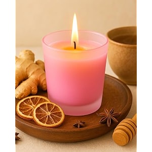homesake premium scented candles in glass small 25 inch wax colored votive with fragrance 11 hours burning spicy ginger festive decor diwali decoration for home return gifts for pooja