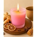 Homesake® Premium Scented Candles in Glass, Small 2.5 Inch Wax Colored Votive with Fragrance, 11 Hours Burning, Spicy Ginger, Festive Decor, Diwali Decoration for Home, Return Gifts for Pooja