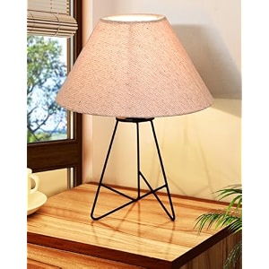 homesake retro matt black down to the wire metal table lamp with fabric shade bedside lamp gift housewarming home living room shade jute cone