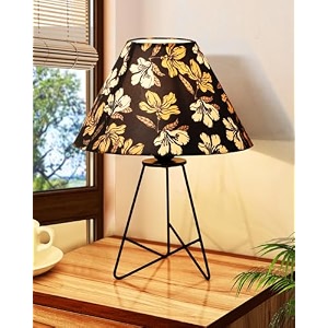 homesake retro matt black down to the wire metal table lamp with fabric shade bedside lamp gift housewarming home living room shade iris cone