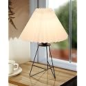 Homesake® Retro Matt Black Down to the Wire Metal Table Lamp with Fabric Shade, Bedside Lamp Gift Housewarming Home Living Room, Shade (Pleated Cream)