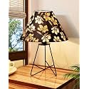 Homesake® Retro Matt Black Down to the Wire Metal Table Lamp with Fabric Shade, Bedside Lamp Gift Housewarming Home Living Room, Shade (Iris Cone)