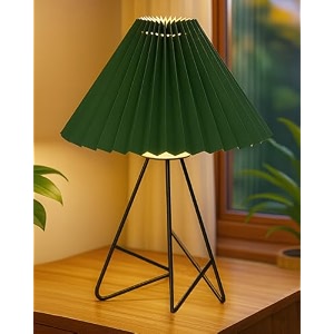 homesake retro down to the wire metal table lamp with fabric shade bedside lamp gift housewarming home living room pleated shade beige