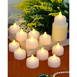 homesake small led tealight candles warm white flickering flameless lights for home office diwali festival weddings decor items decorations for home white pack of 12