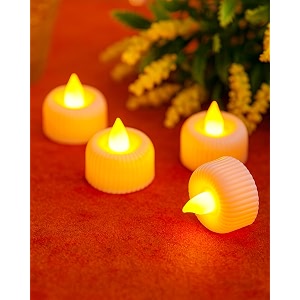 homesake small led tealight candles warm white flickering flameless lights for home office festival decor diwali decoration weddings decorations for home white pack of 4