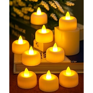 homesake small led tealight candles warm white flickering flameless lights for diwali for home office diwali festival decor parties decoration items return gifts for pooja white pack of 8