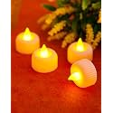 Homesake® Small Led Tealight Candles, Warm White Flickering Flameless Lights for Home, Office, Festival Decor, Diwali Decoration, Weddings, Decorations for Home (White, Pack of 4)