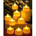 Homesake® Small Led Tealight Candles, Warm White Flickering Flameless Lights for Diwali for Home, Office, Diwali, Festival Decor, Parties, Decoration Items, Return Gifts for Pooja (White, Pack of 8)