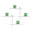 Homesake® Wall Hanging Candle Holder Set of 2, White Scorching Ladder with Green Glass Votive Tealight Holders, Festive Decor, Diwali Decor Items, Bedroom &amp; Home Decor, Return Gifts for Pooja
