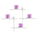 Homesake® White Ladder Wall Tealight Candle Holder Set of 2 with Pink Glass Votives | Decorative Metal Wall Hanging Candle Stand for Living Room, Bedroom, Hallway &amp; Home Décor