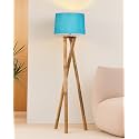 Homesake® Wood Tripod Floor Lamp for Living Room | Mid Century Standing Lamp, E27 Lamp Base, Warm Ambient Lighting | Corner Lamp for Living Room Bedroom | Room and Office (Cross-Leg, Turquoise)