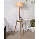 Homesake® Wood Tripod Floor Lamp for Living Room | Mid Century Standing Lamp, E27 Lamp Base, Soft Ambient Lighting | Corner Lamp for Living Room Bedroom | Room and Office (Table,Jute)