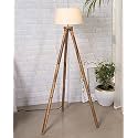 Homesake® Wood Tripod Floor Lamp for Living Room | Mid Century Standing Lamp, E27 Lamp Base, Soft Ambient Lighting | Corner Lamp for Living Room Bedroom | Room and Office (Tripod, Beige)
