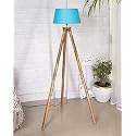 Homesake® Wood Tripod Floor Lamp for Living Room | Mid Century Standing Lamp, E27 Lamp Base, Warm Ambient Lighting | Corner Lamp for Living Room Bedroom | Room and Office, (Cross-Leg, Jute)