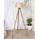 Homesake® Wood Tripod Floor Lamp for Living Room | Mid Century Standing Lamp, E27 Lamp Base, Soft Ambient Lighting | Corner Lamp for Living Room Bedroom | Room and Office (Tripod, Jute)