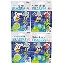 Homesoul 3D Fancy &amp; Stylish Colorful Erasers for Children Different Designs &amp; Mix,Eraser Set for Return Gift, Brithday Party,School Prize (Astronaut &amp; Space Pack of 4)