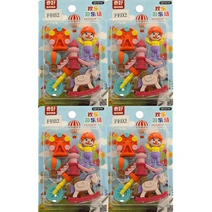 homesoul circus theme erasers for children different designs amp mixeraser set for return gift birthday partyschool prize- pack of 4 with 24 pcs8739
