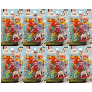 homesoul circus theme erasers for children different designs amp mixeraser set for return gift birthday partyschool prize- pack of 8 with 48 pcs8739