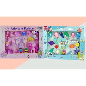 homesoul cute amp colorful erasers set of 2 fairytale palace amp ocean parkkit for childrenmulticolor colour mixed eraser set for return giftbirthday giftsschool prize e8222