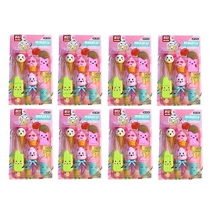 homesoul fancy amp stylish colorful erasers for children mixeraser set for return gift brithday partyschool prize ice cream eraser-8736 pack of 8
