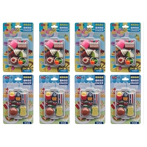 homesoul fancy amp stylish colorful erasers for children different designs amp mixeraser set for return gift birthday partyschool prize  fancy amp stylish colorful food shape amp dessert set 1801-1612 pack of 8