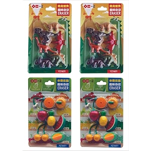 homesoul fancy amp stylish colorful erasers for children different designs amp mixeraser set for return gift birthday partyschool prize  fancy amp stylish colorful fruit amp dinosaur set 1651-1631 pack of 4