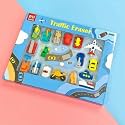 Homesoul Colorful Traffic Erasers Kit for Children,Different Design and Colour,Eraser Set for Return Gift,Birthday Gifts,School Prize(17 Erasers in The Set) E8222