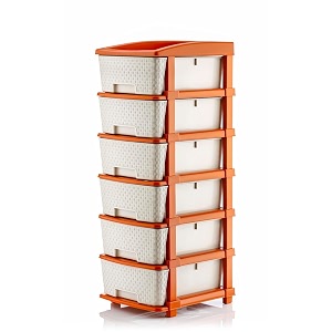 plastic drawers storage - versatile storage drawer organizer your essentials - ideal drawers for storage in home office or classroom brown white 6 layer