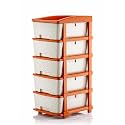 Plastic Drawers Storage - Versatile Storage Drawer Organizer Your Essentials - Ideal Drawers for Storage in Home, Office, or Classroom Brown (White, 5 Layer)
