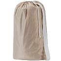 HOMEST XL Nylon Laundry Bag with Strap, Large Dirty Clothes Organizer, Easy Fit a Laundry Hamper or Basket, Can Carry Up to 4 Loads of Laundry, Beige