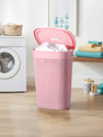 HOMESTIC 55 L Pink Laundry Basket Plastic