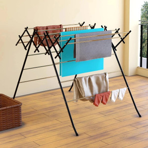 homestic steel floor cloth dryer stand foldable 4 tier