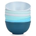 Homestockplus Unbreakable Cereal Bowls 25 OZ Microwave and Dishwasher Safe BPA-Free Eco-Friendly Wheat Straw Bowl Assorted Color Dessert Bowls for Serving Soup, Oatmeal, Pasta and Salad [Set of 6]