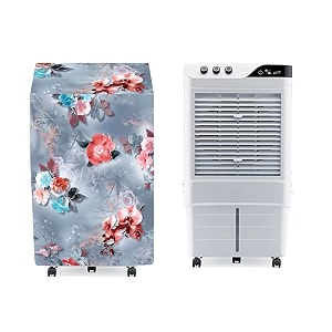 homestore-yep water resistant air cooler cover for bajaj neo 90 litre desert cooler  dust amp splash protection  perfect fit size 69 x 52 x 119 cm  blue flower design