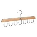 Homestrap 14 Multi-Hook Durable Wood Hanger (Set of 1) with 180 Degree Rotatable Hooks Closet Organiser for Belts, Ties, Scarfs, Cap, Jewellery | Space-Saving, Light-Weight &amp; Sturdy Hanger