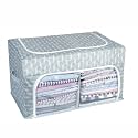 HomeStrap Cloth Stacker with Front Window and Side Handle |Foldable Clothes Storage Organizer (Grey)