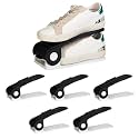 HomeStrap Shoe Organizer Slot (Pack of 6) (Black/White)| Adjustable | Space Saver | Double Deck Shoes Storage Holder for Rack and Shelf