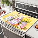 HOMETITUTE Easter Bunny Stove Top Cover 28x20 Jar Flower Heat Resistant