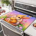 HOMETITUTE Easter Bunny Stove Top Cover 28x20 Basket Heat Resistant Mat