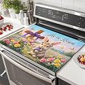 HOMETITUTE Easter Bunny Stove Top Cover 28x20 Cross Floral Heat Resistant