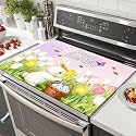 HOMETITUTE Easter Bunny Stove Top Cover 28x20 Basket Egg Tulip Heat Resistant