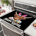 HOMETITUTE Easter Cow Stove Top Cover 28x20 Heat Resistant Protector Mat