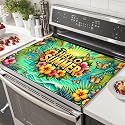 HOMETITUTE Hello Summer Stove Top Cover 28x20 Tropical Flower Palm Heat Resistant
