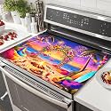 HOMETITUTE Summer Stove Top Cover 28x20 Tropical Night Beach Heat Resistant