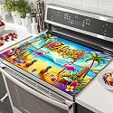 HOMETITUTE Summer Stove Top Cover 28x20 Tropical Aloha Flamingo Heat Resistant