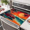 HOMETITUTE Summer Stove Top Cover 28x20 Tropical Sunset Beach Heat Resistant
