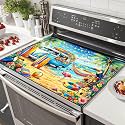 HOMETITUTE Summer Stove Top Cover 28x20 Surfboards Flamingo Heat Resistant
